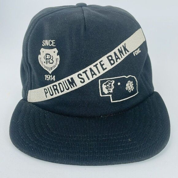 Purdum NE State Bank Snapback Trucker Hat Ball Cap Blaine County Nebraska VTG - Picture 2 of 10